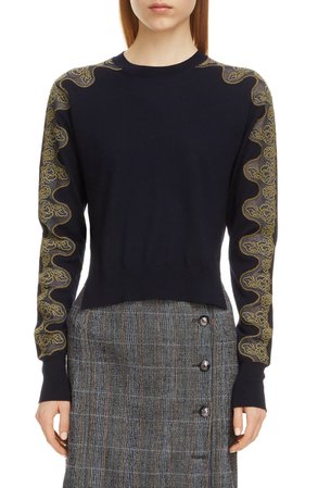 Chloé Lace Sleeve Wool Sweater | Nordstrom