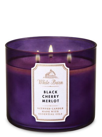 *clipped by @luci-her* Black Cherry Merlot 3-Wick Candle | Bath & Body Works