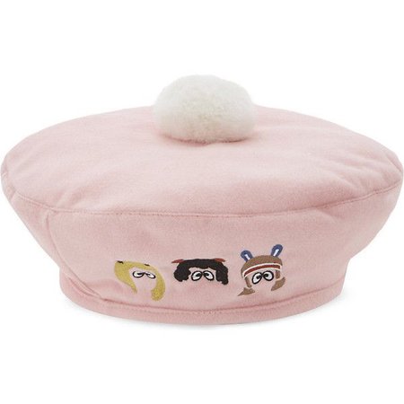 Mini Cream Cartoon pompom beret ($64)