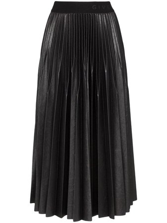 Black Givenchy Pleated Midi Skirt | Farfetch.com