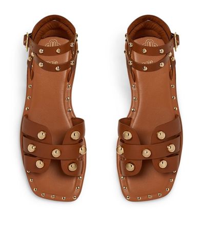 MAJE  Leather Studded Sandals