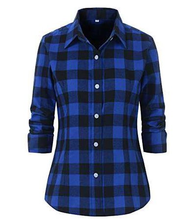 Benibos Women's Check Flannel Plaid Shirt - Store Stylist