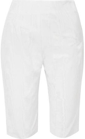 Cotton-blend Moire Shorts - White