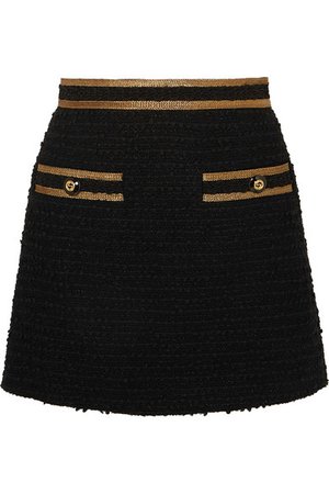 Gucci | metallic-trimmed tweed mini skirt