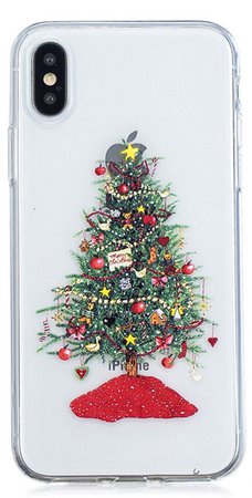 iPhone X with Christmas tree case