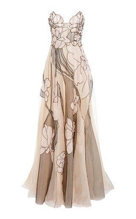Strapless Silk Organza Gown by Pamella Roland SS19 - Google Search
