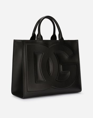 Medium calfskin DG Daily shopper in Black for Women | Dolce&Gabbana®