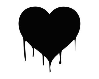 Black Dripping Heart