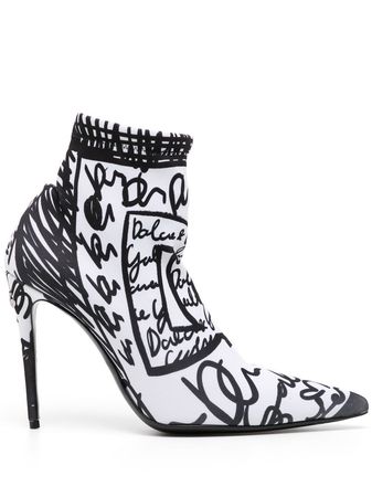 Dolce & Gabbana logo-print Stiletto Boots - Farfetch