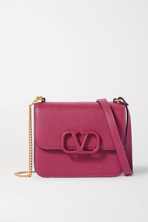 Red Valentino Garavani VSLING small textured-leather shoulder bag | Valentino | NET-A-PORTER