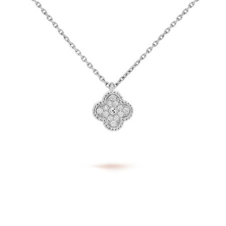 Sweet Alhambra pendant White gold, Diamond - Van Cleef & Arpels