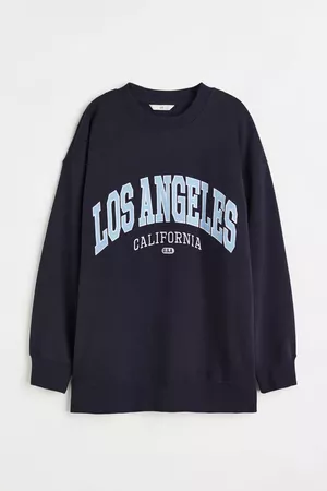 Printed Sweatshirt - Dark blue/Los Angeles - Ladies | H&M US