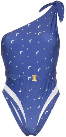 Maddalena Sailor Moon one shoulder moon and star print swimsuit