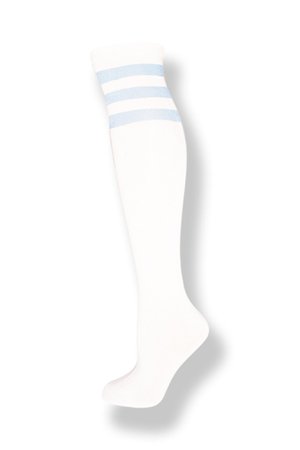 White with Baby Blue Stripes Knee High Sock – Neon Nation