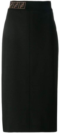 pencil skirt with FF logo panel