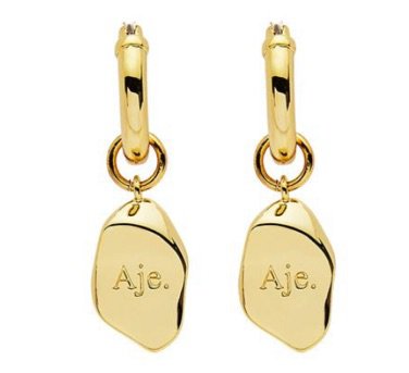 AJE THE AJE SMALL LEAF DROPS From our premiere jewellery collection Gold Drop Logo Earring