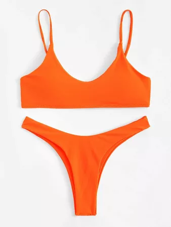 High Leg Bikini Swimsuit orange