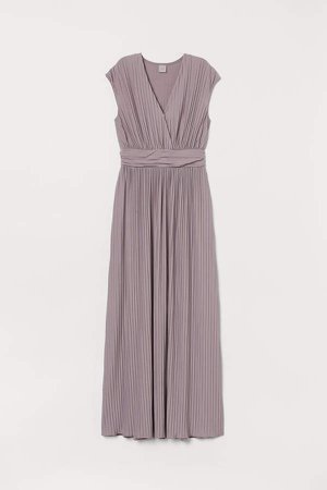 Pleated Long Dress - Purple