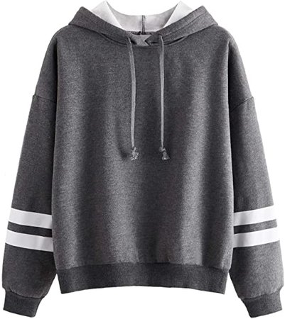 SweatyRocks Sweatshirt Pullover Fleece Drop Shoulder Striped Hoodie : Clothing, Shoes & Jewelry