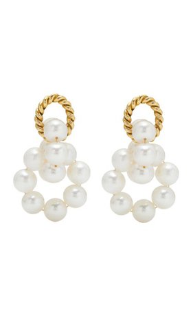 Cloud Nine Pearl And 24k Gold-Plated Earrings By Brinker & Eliza | Moda Operandi
