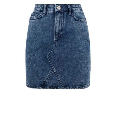 Blue Acid Wash High Waist Denim Skirt | New Look