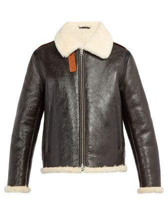 Shearling and leather aviator jacket | Acne Studios | MATCHESFASHION.COM