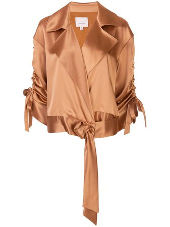 Brown Cinq A Sept Aziza silk jacket- Farfetch