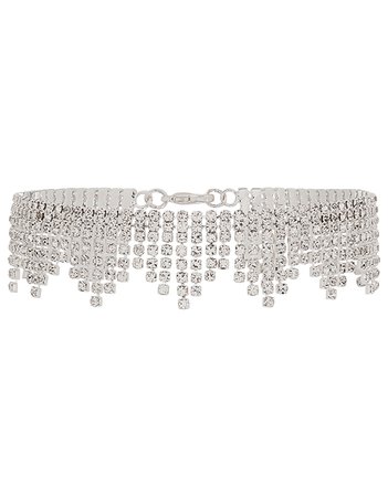 Waterfall Diamante Anklet | Clear | One Size | 8840690800 | Accessorize
