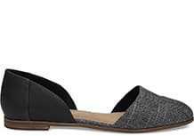 Black Leather Rose Bow Women's Jutti D'Orsay | TOMS®