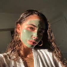 aesthetic face mask girl sage green - Google Search