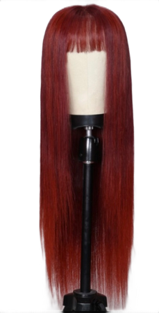 burgundy Chinese bang wig