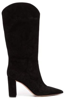 Slouchy 85 Knee High Suede Boots - Womens - Black