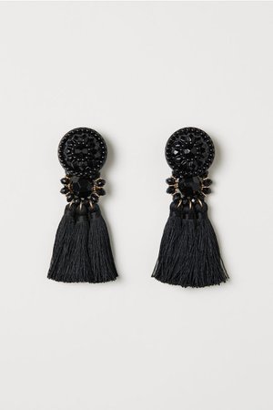 Earrings with tassels - Black - Ladies | H&M US