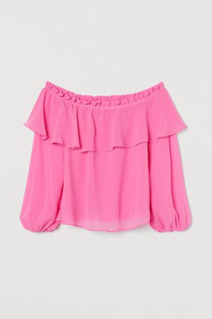 Off-the-shoulder Blouse - Pink - Ladies | H&M US