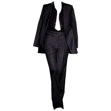 black stripes suit