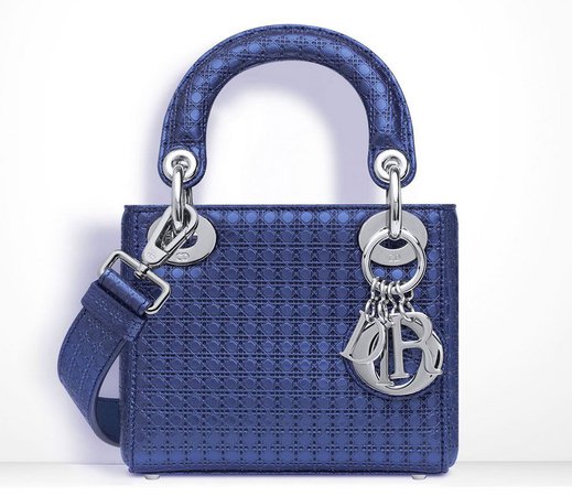 Dior, Mini lady dior bag in blue
