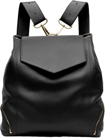 Holly & Tanager The Professional Leather Backpack Purse In Black