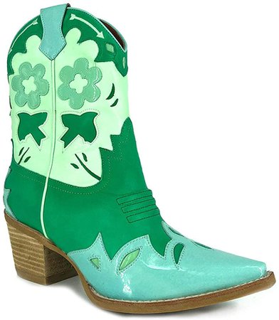 jeffrey campbell green flower boot