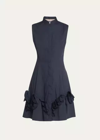 Lela Rose Natalie Shirtdress with Ruffle Detail - Bergdorf Goodman