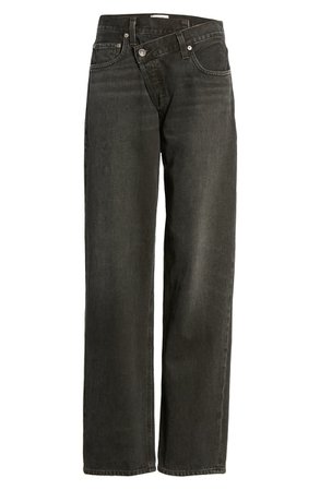 AGOLDE Criss Cross Upsize High Waist Nonstretch Jeans (Savage) | Nordstrom