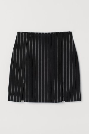 Short Skirt - Black/pinstriped - Ladies | H&M US