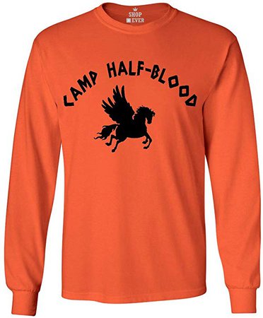 Amazon.com: Shop4Ever Camp Half Blood Long Sleeve Shirt Small Orange 0: Clothing