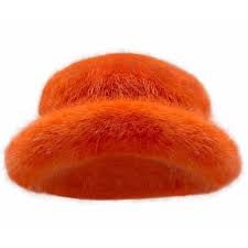 the attico textured orange fur hat - Google Search
