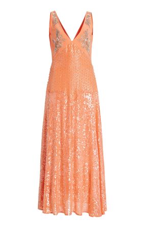 Dicentra Embellished Sequin Slip Dress By Erdem | Moda Operandi