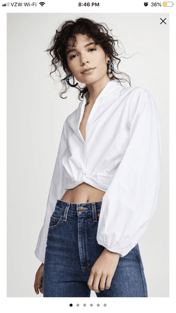 Cropped White Blouse