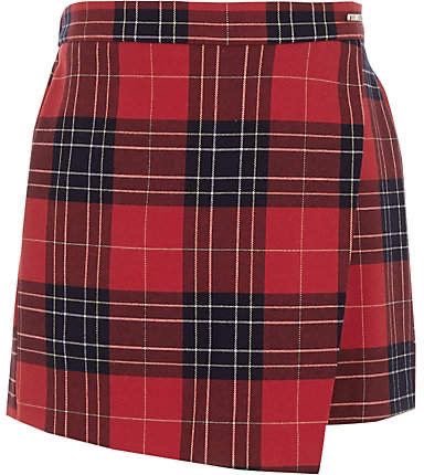 Red Plaid Skirt | River Island