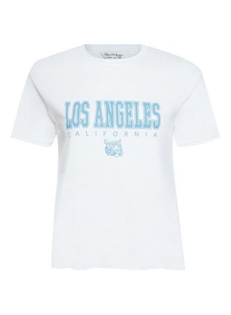 White Los Angeles Slogan T-Shirt | Miss Selfridge