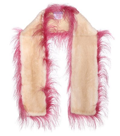 Ostrich and mink fur scarf