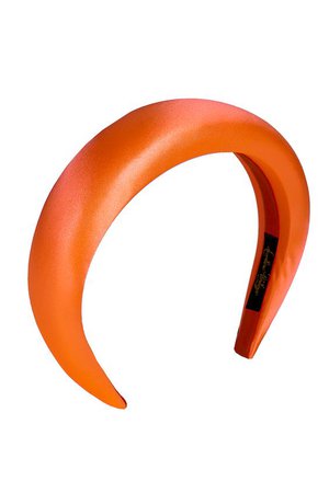 Satin padded headband, fluorescent orange - monogrammed