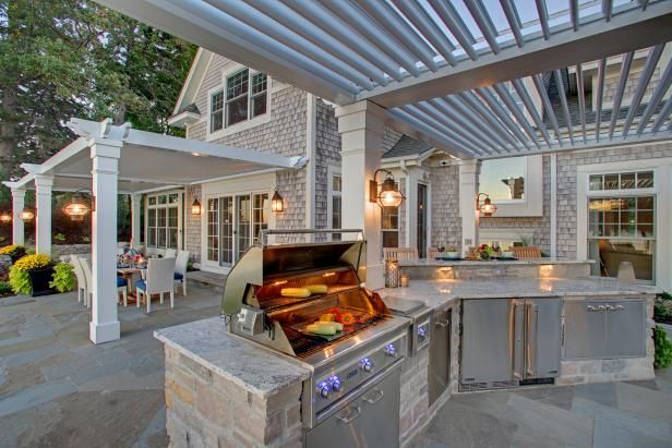 home with barbecue in the backyard - Google Search